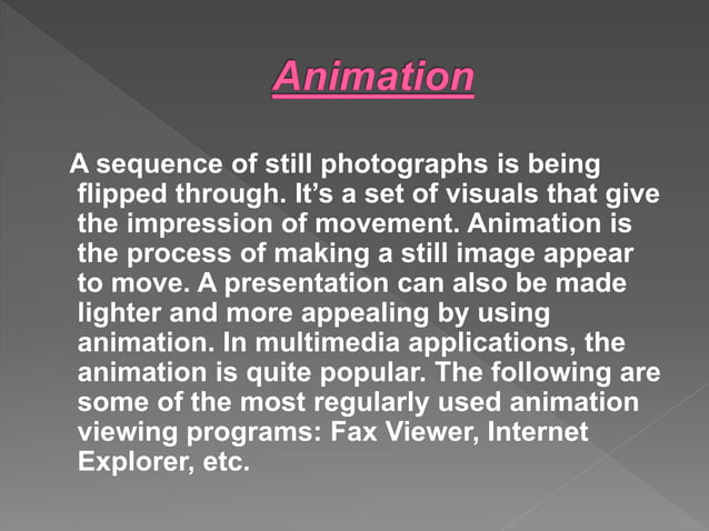 Multimedia is a way of presenting information that combines different ...