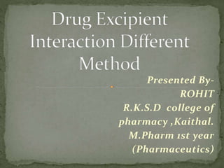 Presented By-
ROHIT
R.K.S.D college of
pharmacy ,Kaithal.
M.Pharm 1st year
(Pharmaceutics)
 