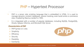 Web Development Technologies (HTML, CSS, JavaScript, PHP, Ajax ) | PPTX