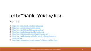 Web Development Technologies (HTML, CSS, JavaScript, PHP, Ajax ) | PPTX