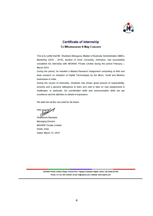 Dissertation report for mba