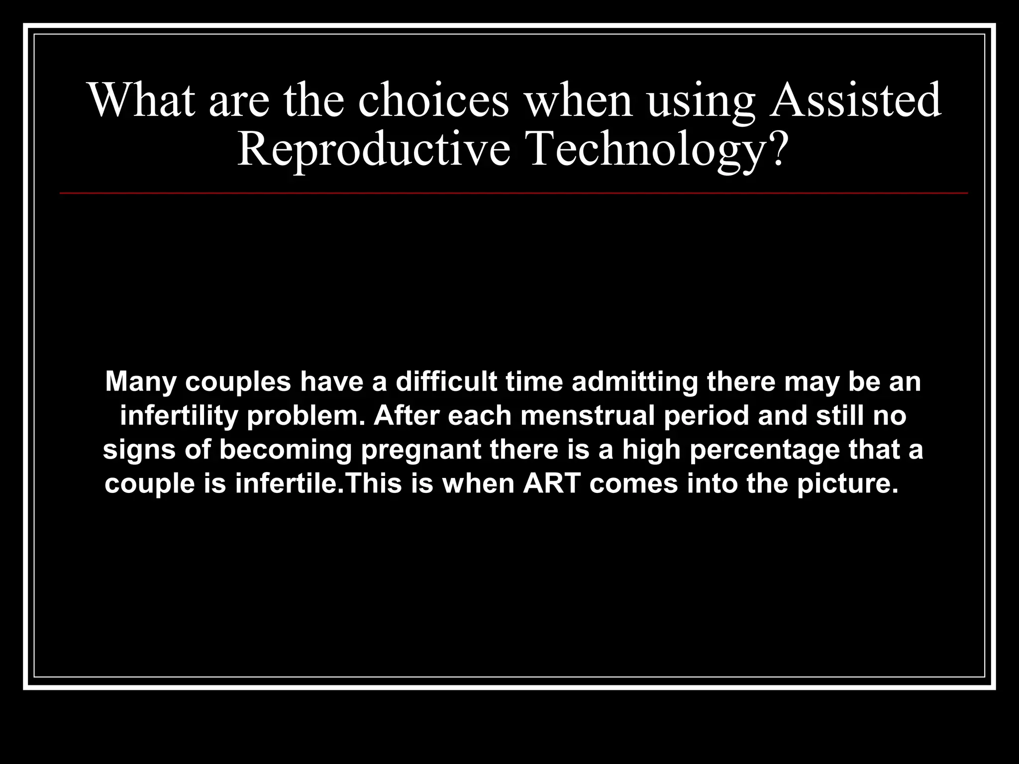 Assistive Reproductive Techniques By Shubham Kapadia | PPT