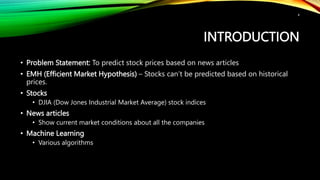 Stock Price Prediction using ML Techniques | PPTX