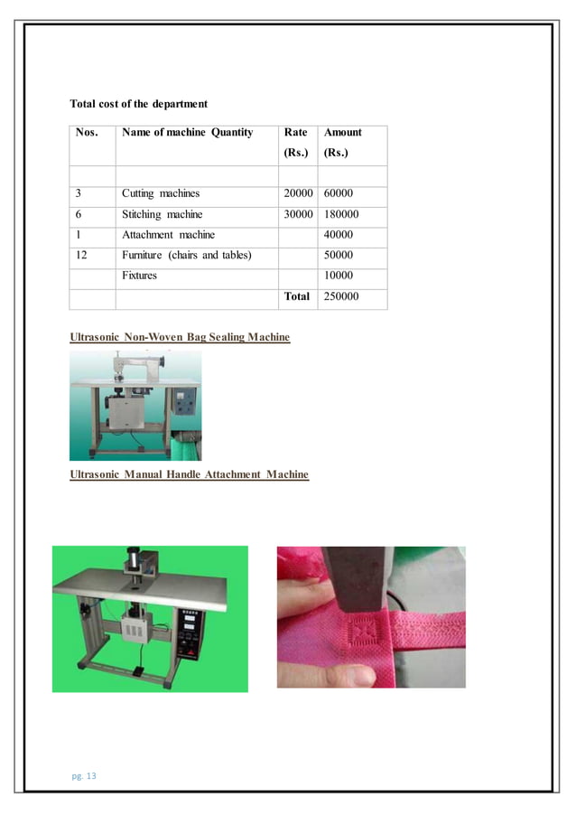 business plan paper and cloth bags manufacturing (PAC BAGS) PDF