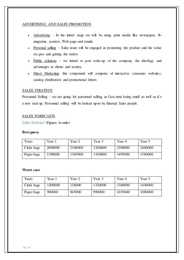 Business plan manufacturing paper bags