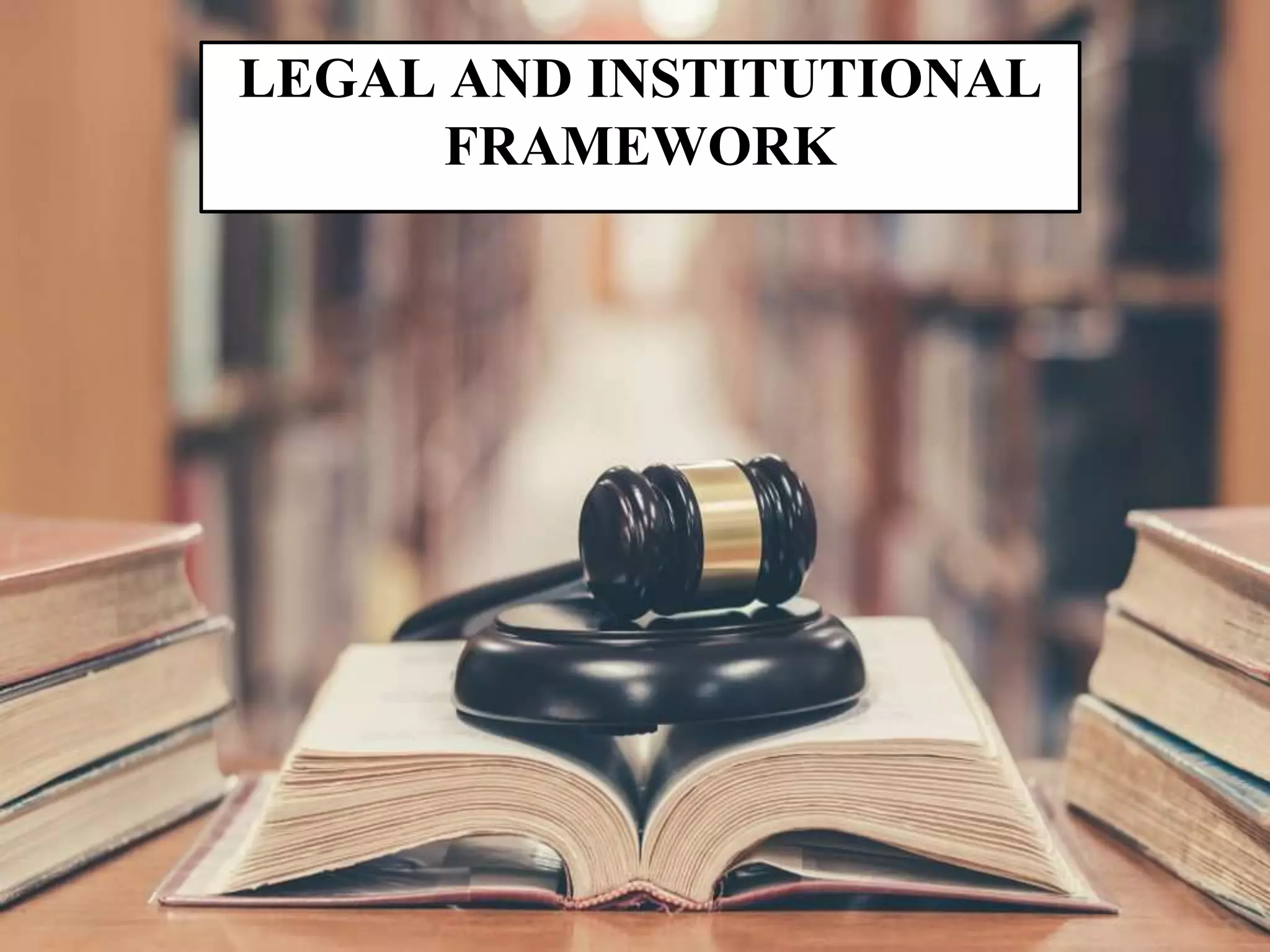 LEGAL AND INSTITUTIONAL
FRAMEWORK
 
