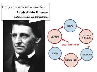 you are here
DESIGN
& BUILD
Every artist was first an amateur.
Ralph Waldo Emerson
Author, Essays on Self-Reliance
 