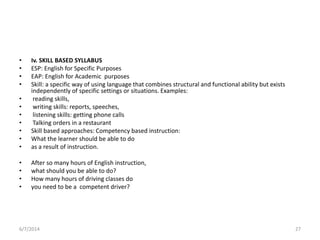 syllabus design for M.Ed, M.Phil Linguistics and Curriculum Designers ...