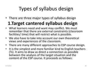 syllabus design for M.Ed, M.Phil Linguistics and Curriculum Designers ...