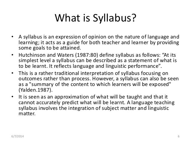 teachers syllabus