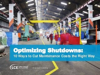 Optimizing Shutdowns:
10 Ways to Cut Maintenance Costs the Right Way
© Life Cycle Engineering
 