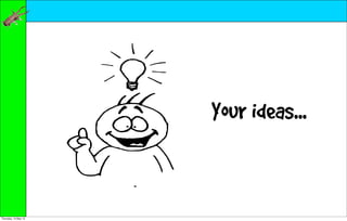 Your ideas...


Thursday, 10 May 12
 