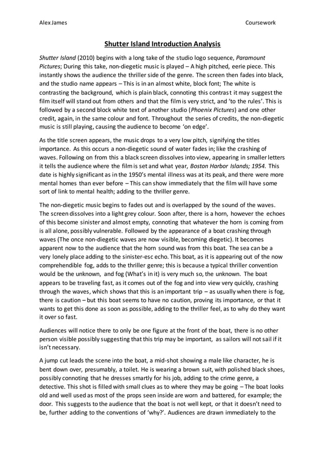 Shutter island analysis PDF