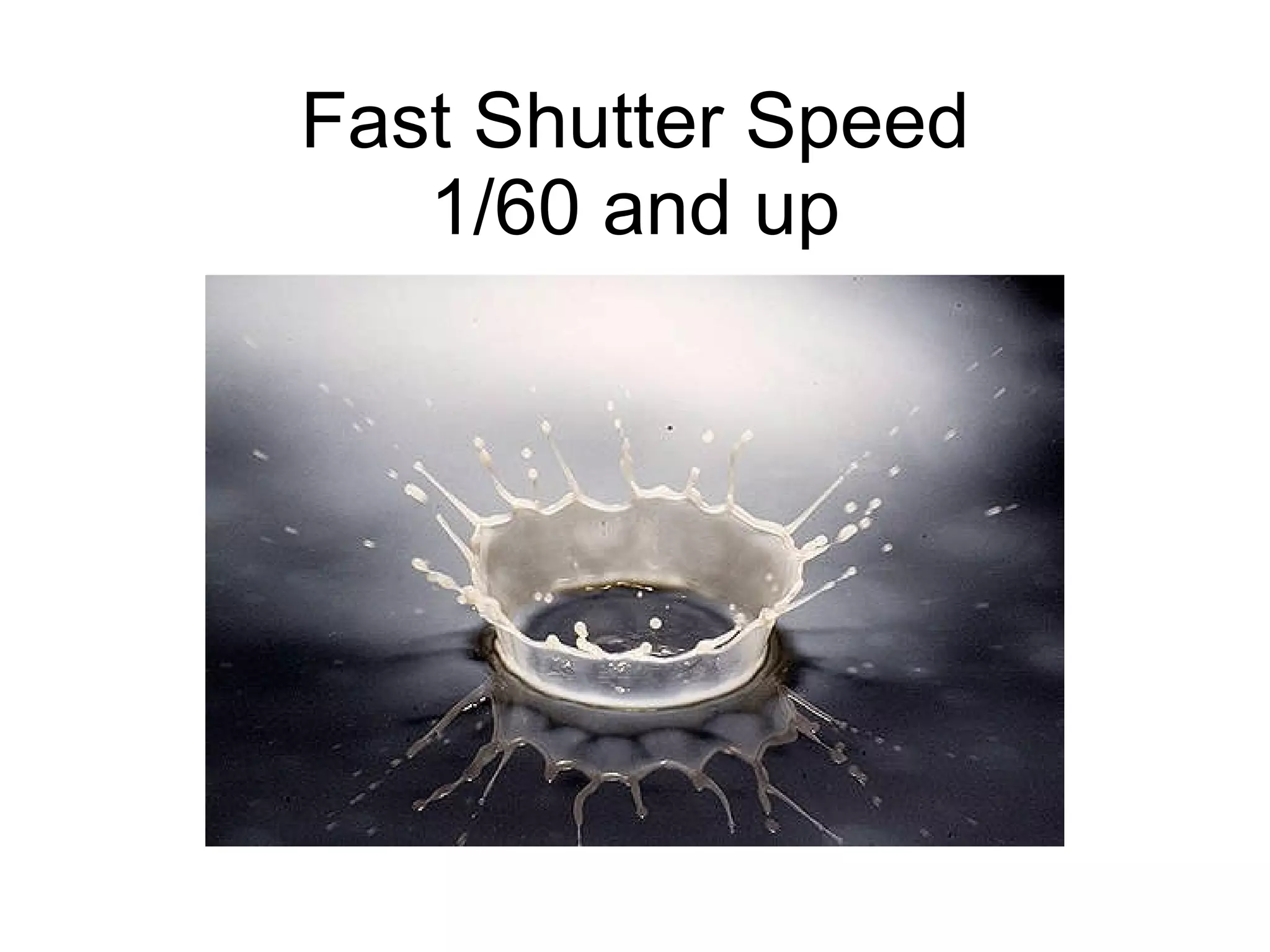 Fast Shutter Speed 1/60 and up 