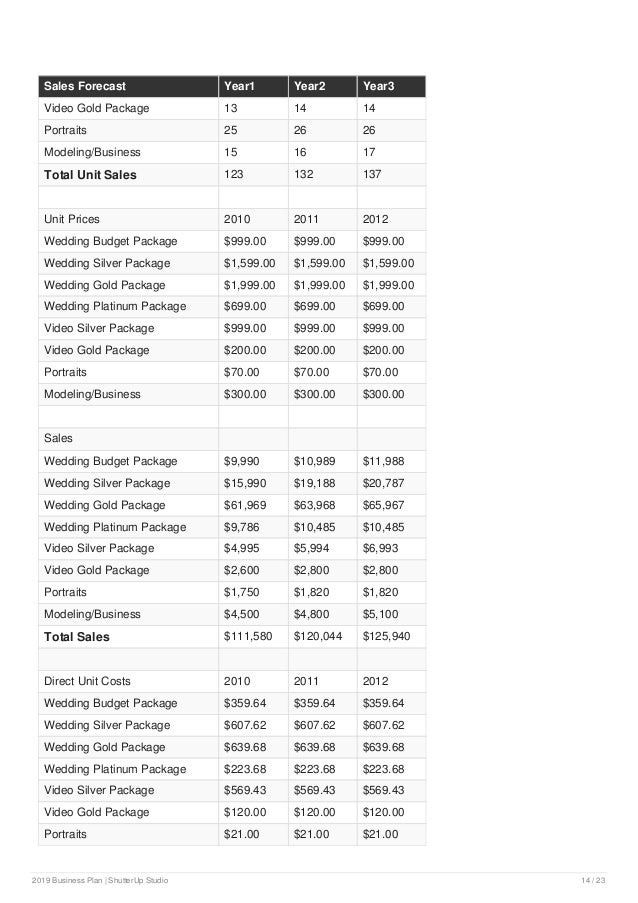 Photography Business Plan Example