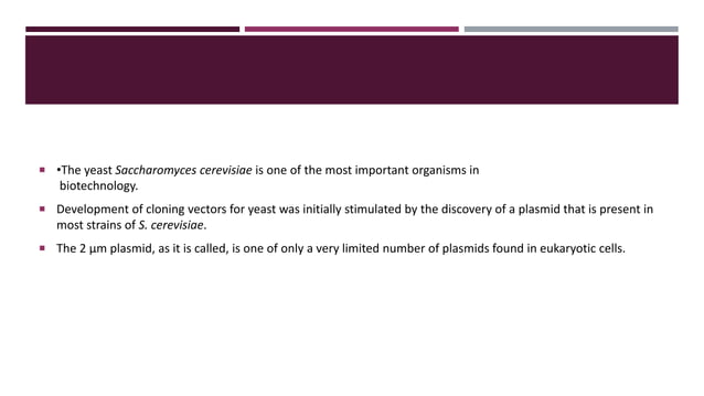 Shuttle vector - a plasmid vector used in rDNA technology. | PPTX ...