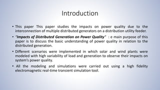 Impacts of Distributed Generation on Power Quality | PPTX