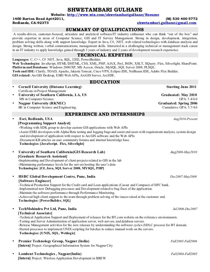 gis analyst resumes