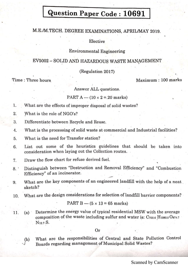 Ev5002 Solid And Hazardous Waste Management Pdf