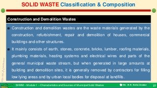 Sources, types & composition - Municipal Solid Wastes | PDF