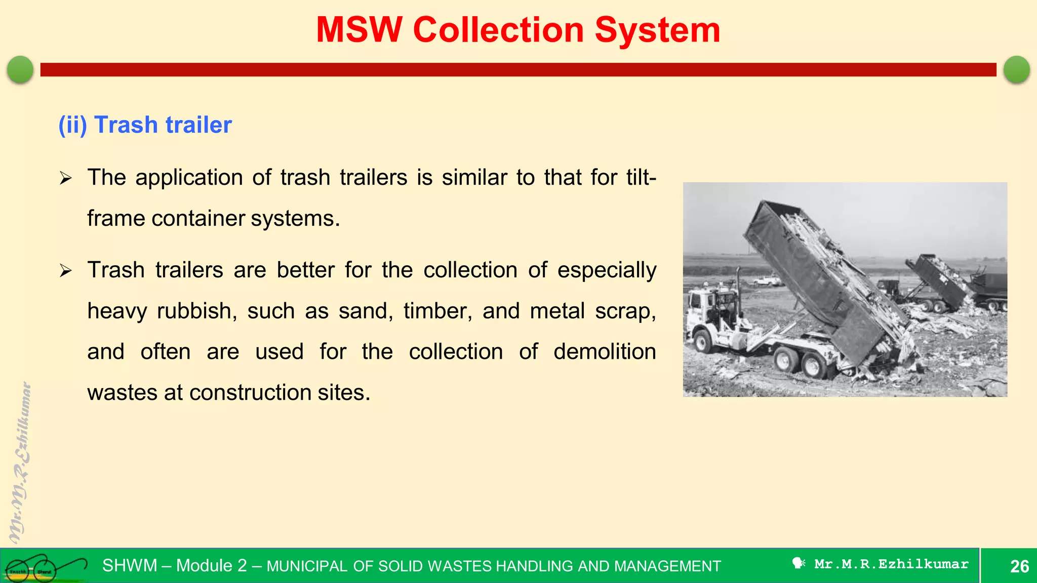 Types of Collection system & its Analysis - Municipal Solid Wastes | PDF