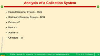 Types of Collection system & its Analysis - Municipal Solid Wastes | PDF