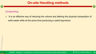 On-site handling methods - Municipal Solid Wastes | PDF