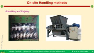 On-site handling methods - Municipal Solid Wastes | PDF