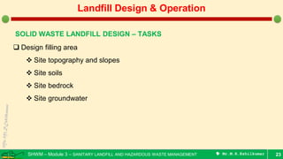 Preliminary design and operation of sanitary landfill | PDF