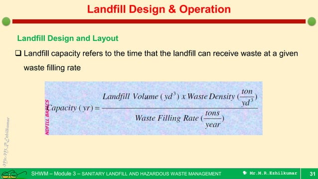 Preliminary design and operation of sanitary landfill | PDF
