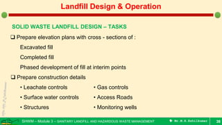 Preliminary design and operation of sanitary landfill | PDF