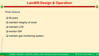 Preliminary design and operation of sanitary landfill | PDF