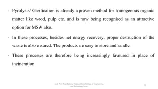 Waste Processing Techniques and Energy Recovery | PPT