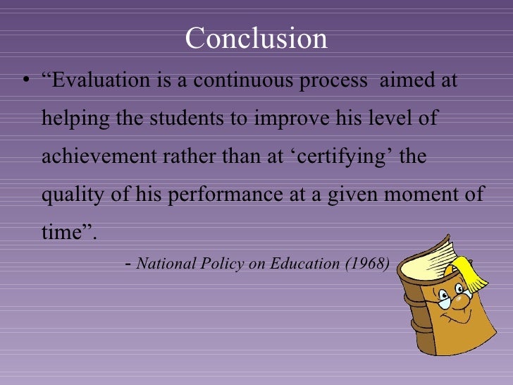 conclusion for evaluation in education
