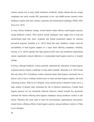 Barriers to Effective Hand Hygiene Practices Among Healthcare Workers ...