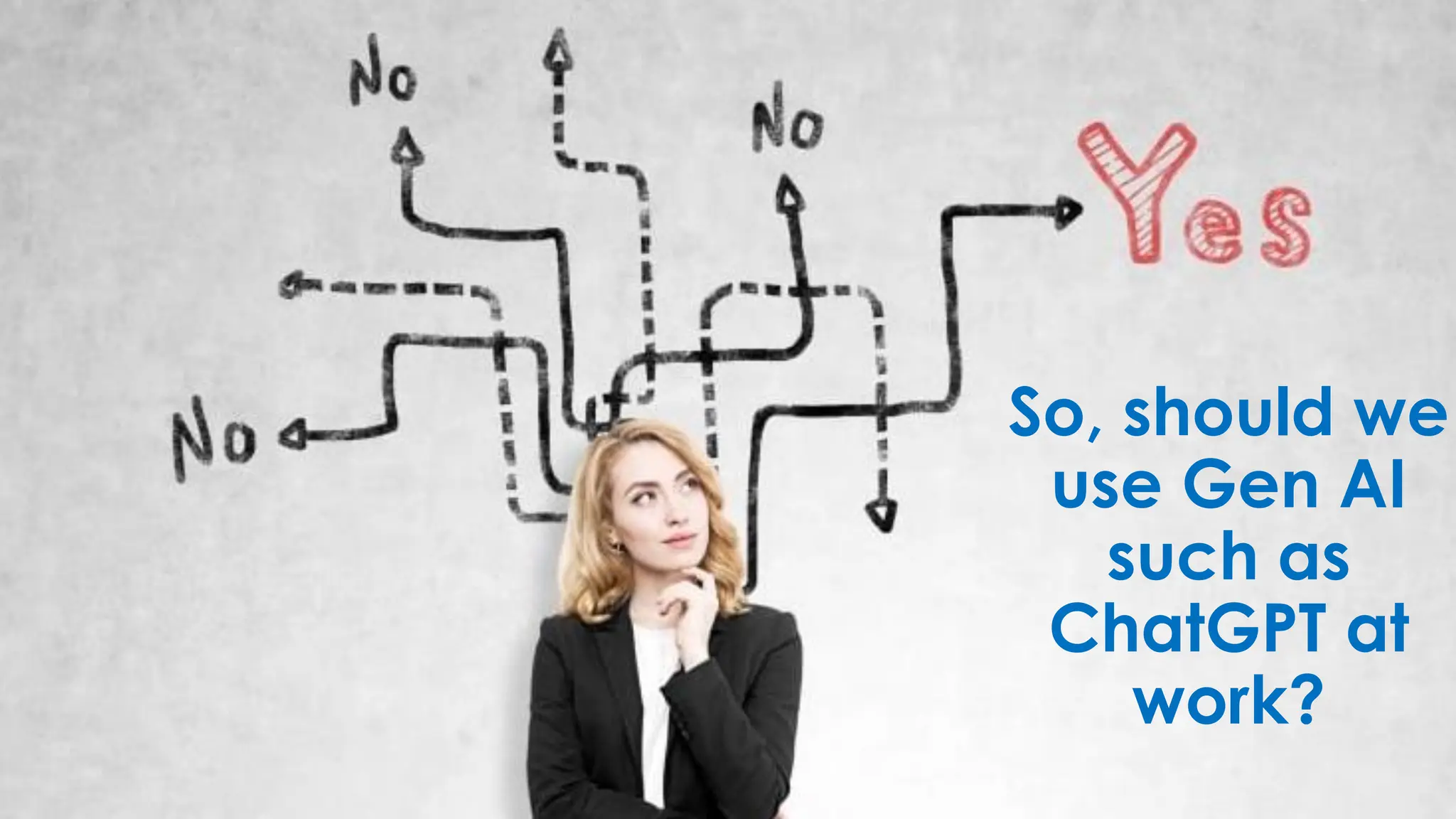 33
So, should we
use Gen AI
such as
ChatGPT at
work?
 