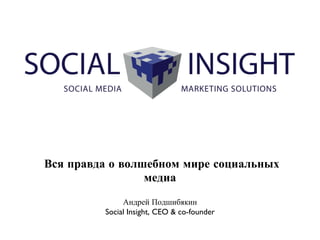 [object Object],Андрей Подшибякин Social Insight, CEO & co-founder 