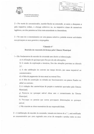 Cuncurso Público para a Concessão de Licença Municipal de Uso Privativo para Implantação de Quiosques e Esplanadas Estivais - 2013
