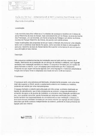 Cuncurso Público para a Concessão de Licença Municipal de Uso Privativo para Implantação de Quiosques e Esplanadas Estivais - 2013