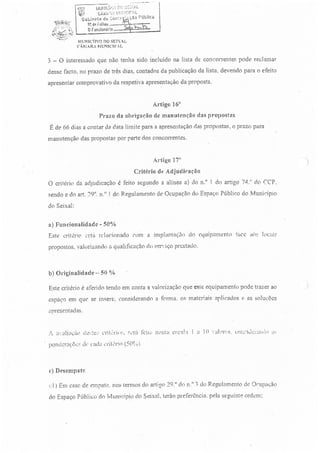 Cuncurso Público para a Concessão de Licença Municipal de Uso Privativo para Implantação de Quiosques e Esplanadas Estivais - 2013