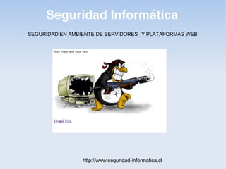 Seguridad Informática
http://www.seguridad-informatica.cl
SEGURIDAD EN AMBIENTE DE SERVIDORES Y PLATAFORMAS WEB
 