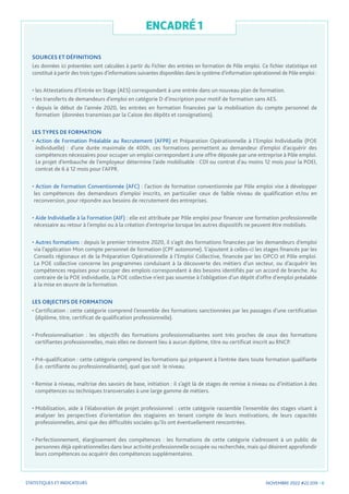 NOVEMBRE 2022 #22.039 - 6
STATISTIQUES ET INDICATEURS
ENCADRÉ 1
SOURCES ET DÉFINITIONS
Les données ici présentées sont cal...