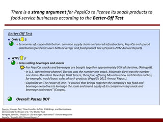 Example Better Off Test PepsiCo Corporate Strategy Recommendations (SI432 Corporate Strategy ...