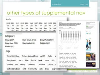 Navigation 
2/20/2013 
other types of supplemental nav 
37 SI658 Information Architecture 
 