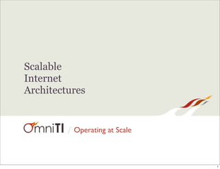Scalable
Internet
Architectures


         / Operating at Scale



                                1
 
