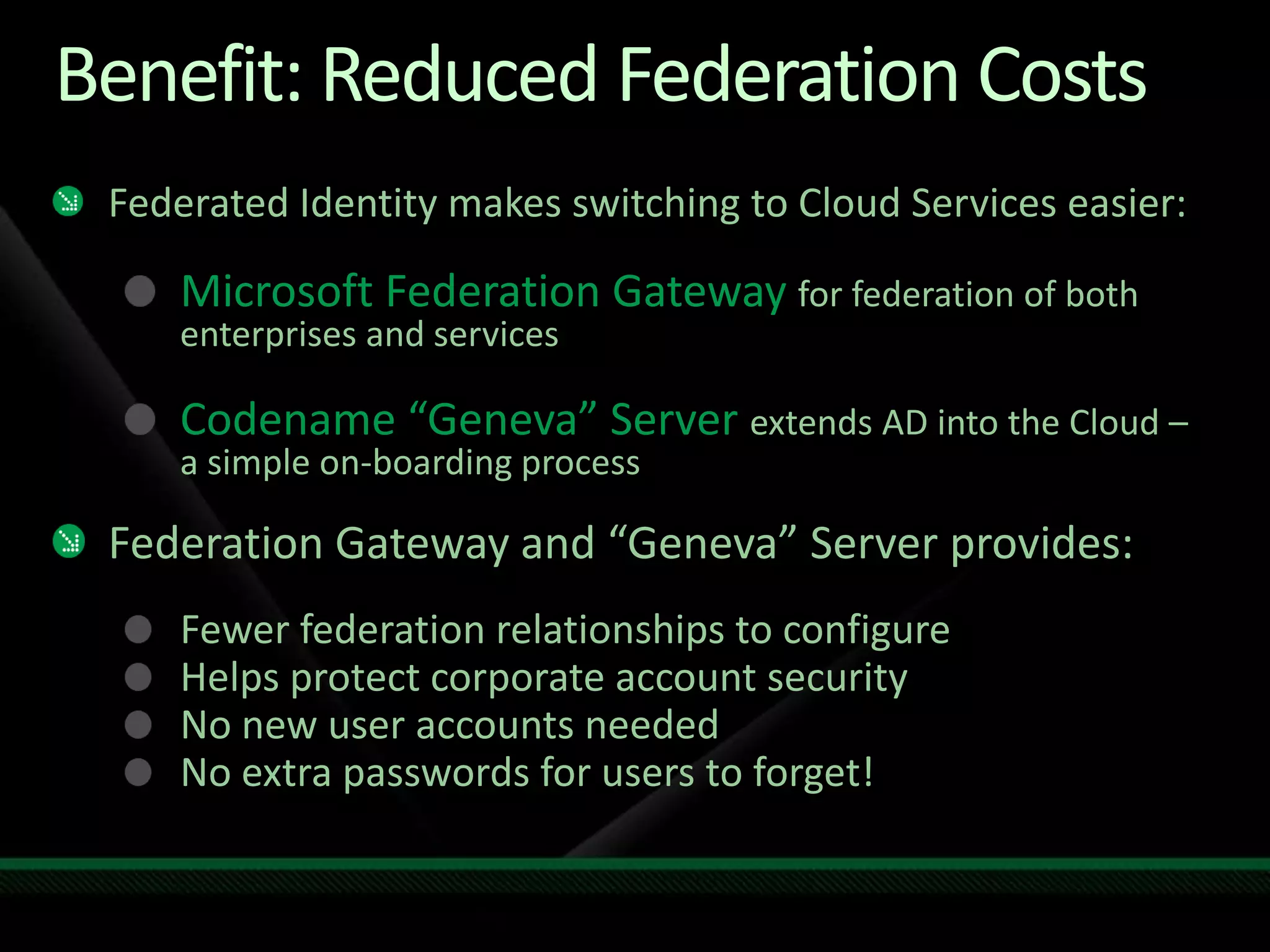 Identity Services Drilldown - TechEd NA 2009