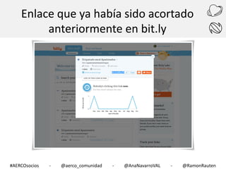 Enlace que ya había sido acortado
anteriormente en bit.ly

#AERCOsocios

-

@aerco_comunidad

-

@AnaNavarroVAL

-

@RamonRauten

 