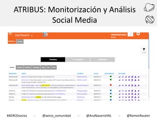 ATRIBUS: Monitorización y Análisis
Social Media

#AERCOsocios

-

@aerco_comunidad

-

@AnaNavarroVAL

-

@RamonRauten

 