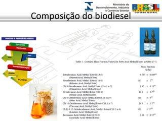 Composição do biodiesel 
 