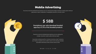 $ 58B
Smartphone user who download branded
apps buy 67,9% of the branded products
Proactively envisioned multimedia based ...